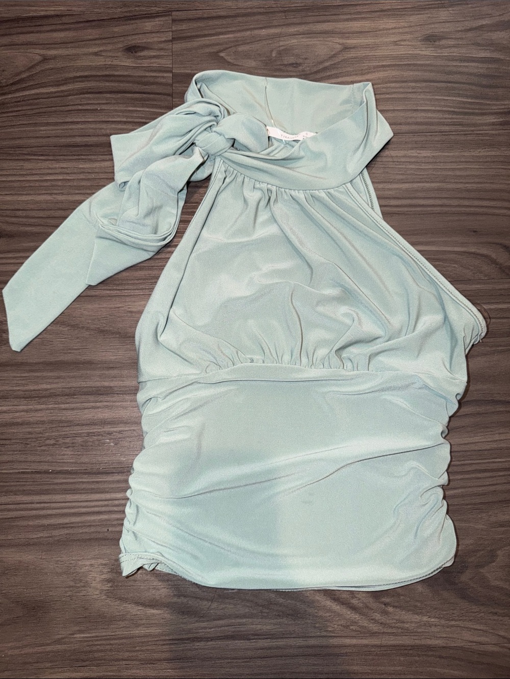 Zara Mint Halter Tie-Neck Tank Top